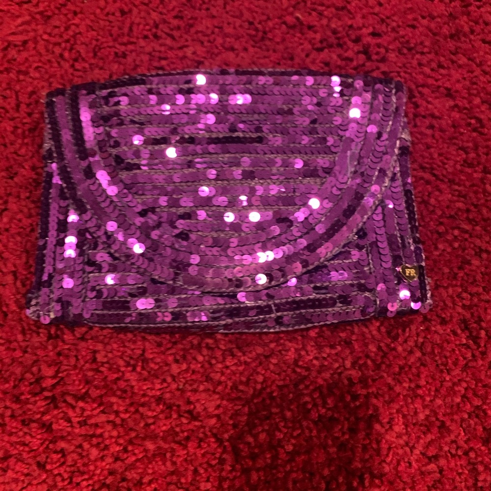 Felix Rey Purple Sequin Clutch
